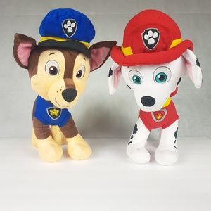 Big Paw Patrol Plush 18" & 16" Chase And Marshall